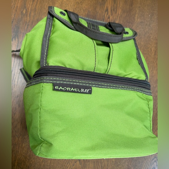 Rachel Ray insulated lunchbag, 2tier/convertible 4 tall drinks. Green/Gray/slvr. - Picture 2 of 10
